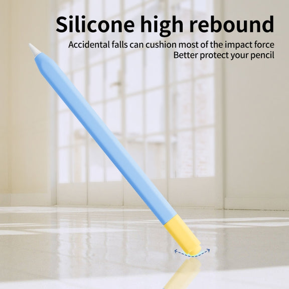 For Apple Pencil (USB-C) Double Cap Contrasting Color Silicone Protective Case(Black)