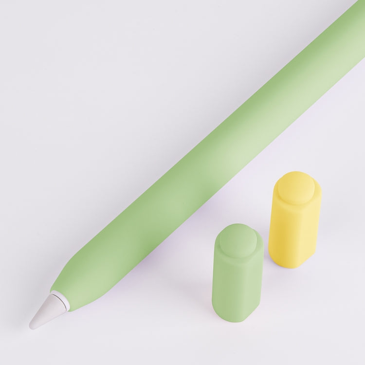 For Apple Pencil (USB-C) Double Cap Contrasting Color Silicone Protective Case(Matcha Green) - free shipping - PMC Jewellery - Order now!