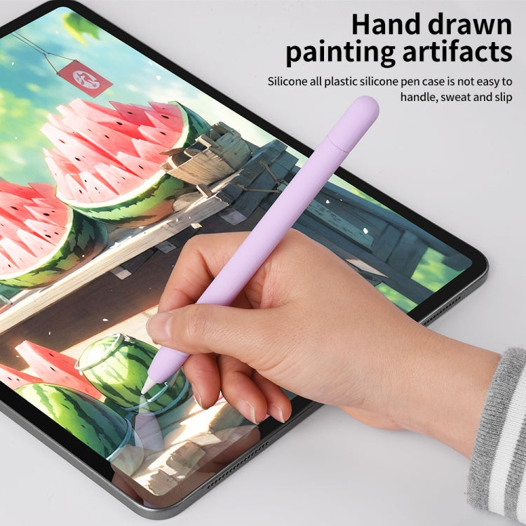 For Apple Pencil (USB-C) Solid Color Silicone Protective Case(Pink)