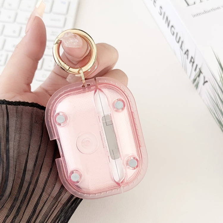 For AirPods Pro 2  Magnetic Clear Armor TPU TWS Earphone Case(Pink) - For AirPods Pro 2 by PMC Jewellery | Online Shopping South Africa | PMC Jewellery | Buy Now Pay Later Mobicred