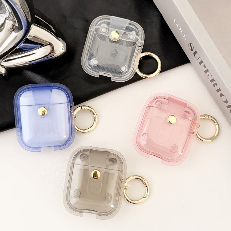 For AirPods 1 / 2 Magnetic Clear Armor TPU TWS Earphone Case(Black)