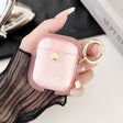 For AirPods 1 / 2 Magnetic Clear Armor TPU TWS Earphone Case(Pink) - For AirPods 1/2 by PMC Jewellery | Online Shopping South Africa | PMC Jewellery | Buy Now Pay Later Mobicred