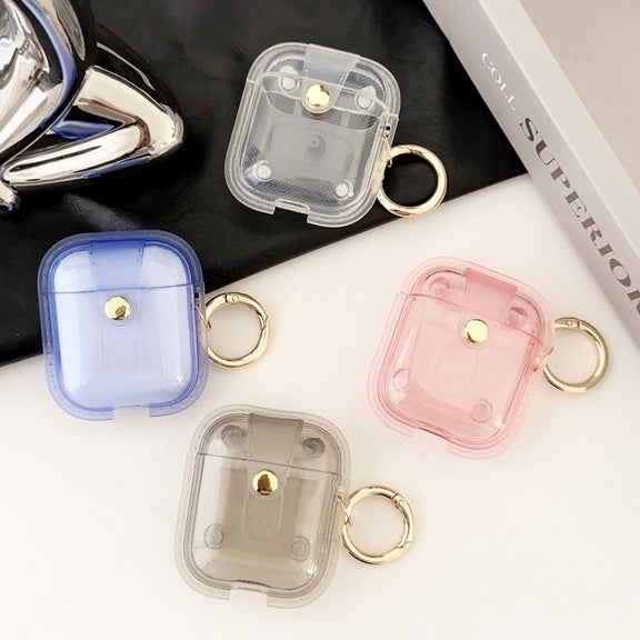 For AirPods 1 / 2 Magnetic Clear Armor TPU TWS Earphone Case(Pink)