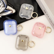 For AirPods 1 / 2 Magnetic Clear Armor TPU TWS Earphone Case(Blue)