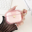 For AirPods Pro 1 Magnetic Clear Armor TPU TWS Earphone Case(Pink) - For AirPods Pro by PMC Jewellery | Online Shopping South Africa | PMC Jewellery | Buy Now Pay Later Mobicred