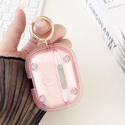 For AirPods Pro 1 Magnetic Clear Armor TPU TWS Earphone Case(Pink)