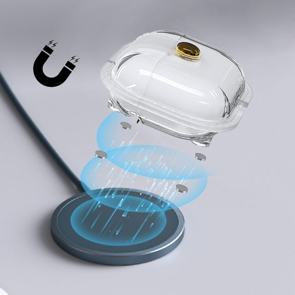 For AirPods Pro 1 Magnetic Clear Armor TPU TWS Earphone Case(Pink)