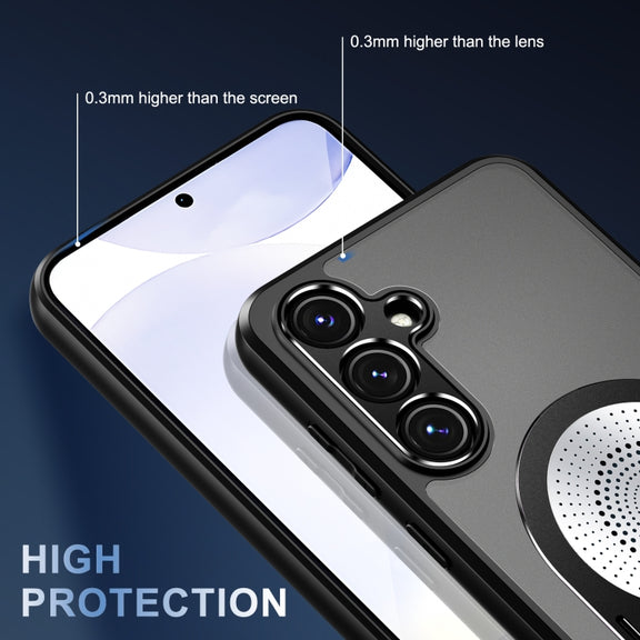 For Samsung Galaxy S24 FE 5G Heat Dissipation Aromatherapy MagSafe Holder Phone Case(Black)