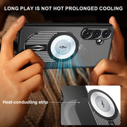 For Samsung Galaxy S24 FE 5G Heat Dissipation Aromatherapy MagSafe Holder Phone Case(Black)