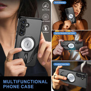 For Samsung Galaxy S24 FE 5G Heat Dissipation Aromatherapy MagSafe Holder Phone Case(Black)