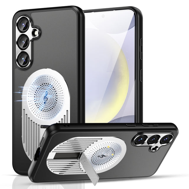 For Samsung Galaxy S24 FE 5G Heat Dissipation Aromatherapy MagSafe Holder Phone Case(Silver)