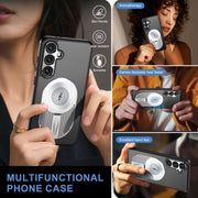 For Samsung Galaxy S24 FE 5G Heat Dissipation Aromatherapy MagSafe Holder Phone Case(Silver)