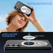 For Samsung Galaxy S24 FE 5G Heat Dissipation Aromatherapy MagSafe Holder Phone Case(Silver)