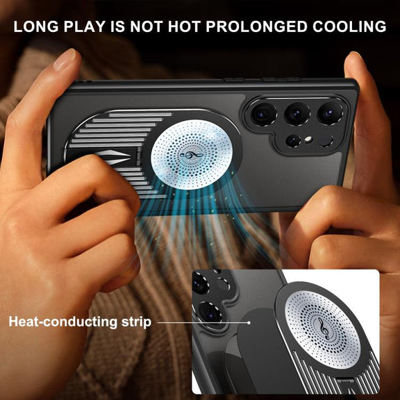 For Samsung Galaxy S25 Ultra 5G Heat Dissipation Aromatherapy MagSafe Holder Phone Case(Black)