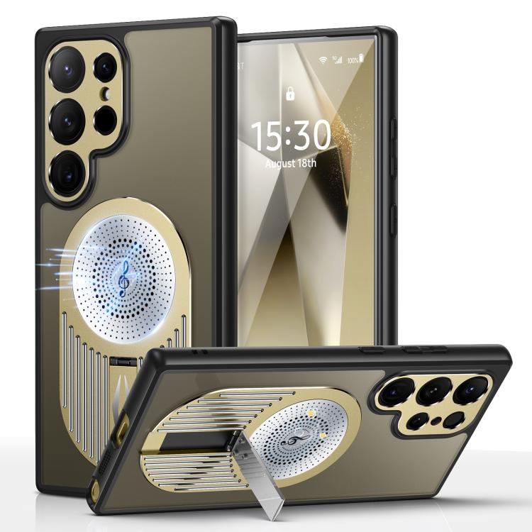For Samsung Galaxy S25 Ultra 5G Heat Dissipation Aromatherapy MagSafe Holder Phone Case(Gold) - Galaxy S25 Ultra 5G Cases by PMC TechLife | Online Shopping South Africa | PMC TechLife | Buy Now Pay Later Mobicred