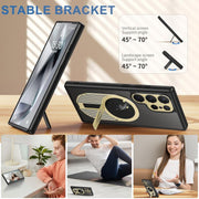 For Samsung Galaxy S25 Ultra 5G Heat Dissipation Aromatherapy MagSafe Holder Phone Case(Gold)