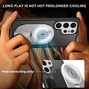 For Samsung Galaxy S25 Ultra 5G Heat Dissipation Aromatherapy MagSafe Holder Phone Case(Silver)