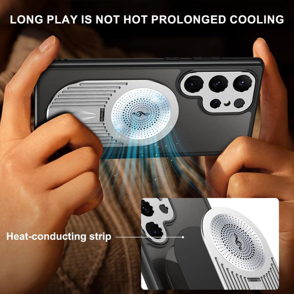 For Samsung Galaxy S25 Ultra 5G Heat Dissipation Aromatherapy MagSafe Holder Phone Case(Silver)