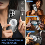 For Samsung Galaxy S25 Ultra 5G Heat Dissipation Aromatherapy MagSafe Holder Phone Case(Silver)