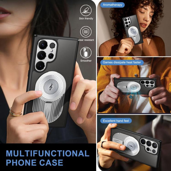 For Samsung Galaxy S25 Ultra 5G Heat Dissipation Aromatherapy MagSafe Holder Phone Case(Silver)