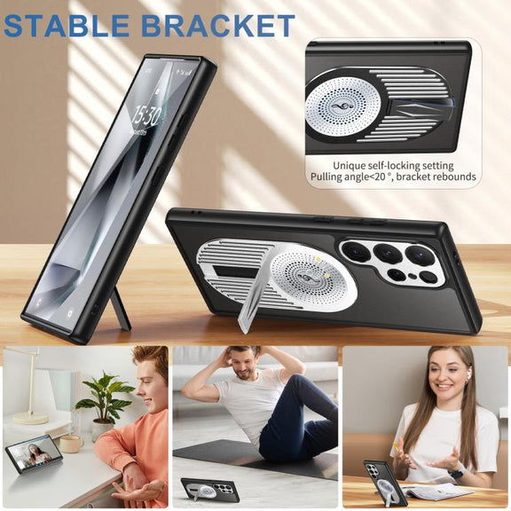 For Samsung Galaxy S25 Ultra 5G Heat Dissipation Aromatherapy MagSafe Holder Phone Case(Silver)