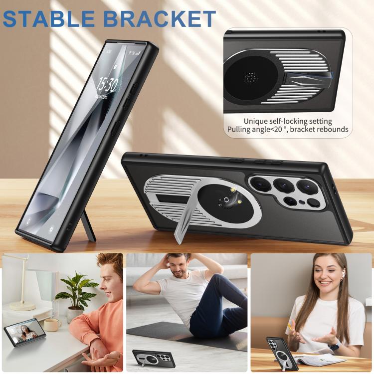 For Samsung Galaxy S25 Ultra 5G Heat Dissipation Aromatherapy MagSafe Holder Phone Case(Silver)
