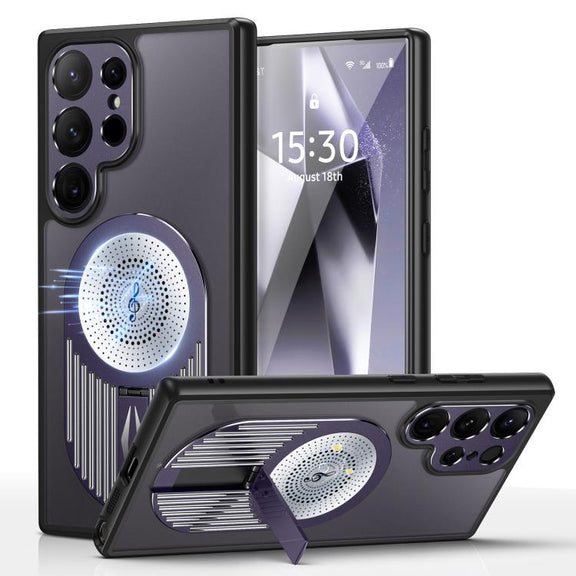 For Samsung Galaxy S25 Ultra 5G Heat Dissipation Aromatherapy MagSafe Holder Phone Case(Purple)