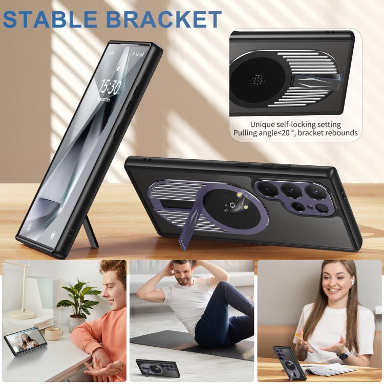 For Samsung Galaxy S25 Ultra 5G Heat Dissipation Aromatherapy MagSafe Holder Phone Case(Purple)