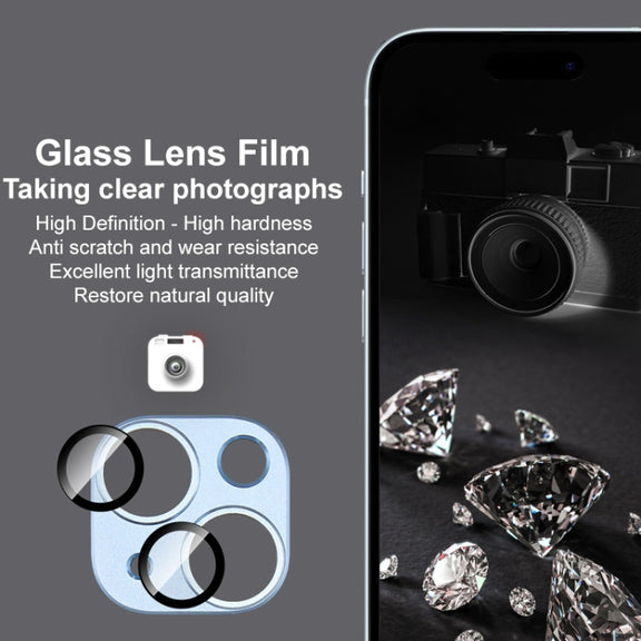 For iPhone 15 / 15 Plus IMAK Metal Armor Premium Camera Protector Film(Black)