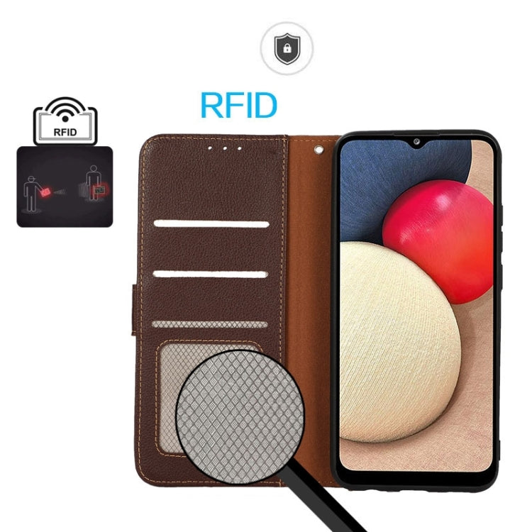 For Google Pixel 9 Pro KHAZNEH Litchi Texture Leather RFID Phone Case(Brown) - Google Cases by PMC TechLife | Online Shopping South Africa | PMC TechLife | Buy Now Pay Later Mobicred