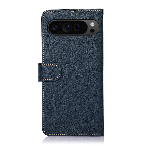 For Google Pixel 10 Pro / 9 Pro KHAZNEH Litchi Texture Leather RFID Phone Case(Blue)