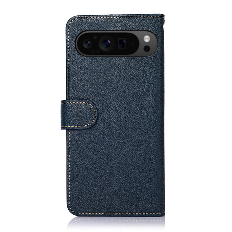 For Google Pixel 9 KHAZNEH Litchi Texture Leather RFID Phone Case(Blue)