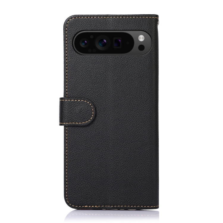For Google Pixel 10 / 9 KHAZNEH Litchi Texture Leather RFID Phone Case(Black) - Google Cases by PMC TechLife | Online Shopping South Africa | PMC TechLife | Buy Now Pay Later Mobicred