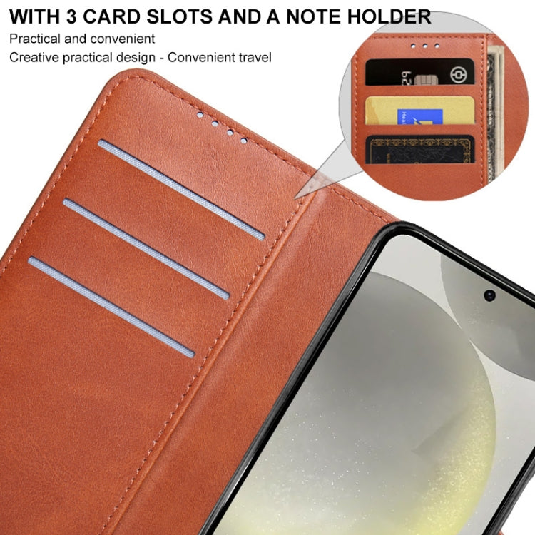 For Samsung Galaxy S24 5G IMAK Count Series Flip Leather Phone Case(Brown)