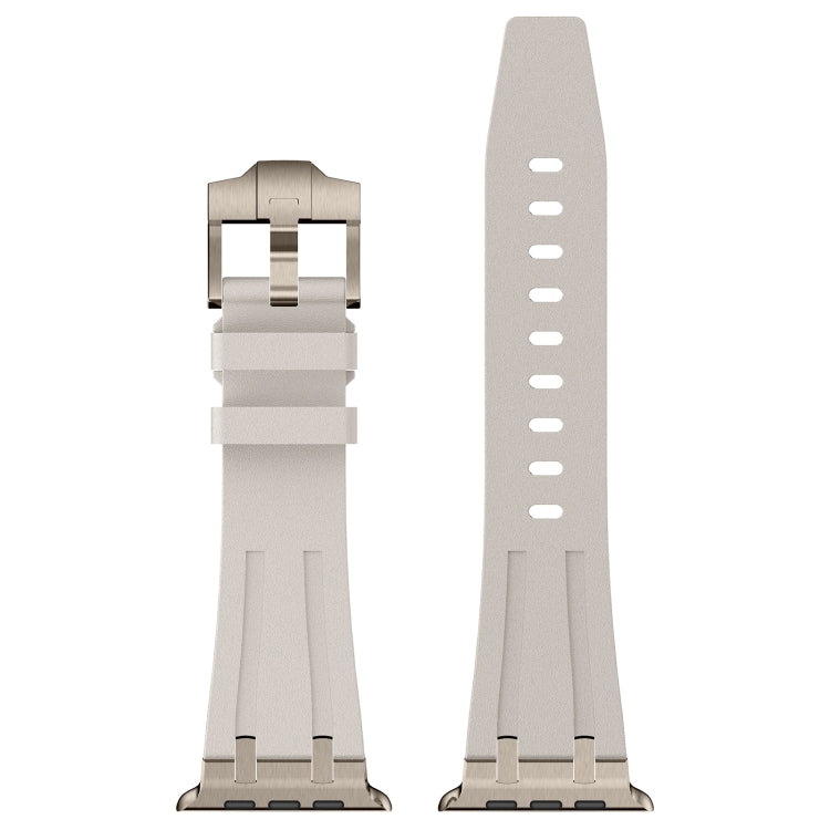 For Apple Watch SE 2023 44mm Stone Grain Liquid Silicone Watch Band(Titanium Starlight) - Watch Bands by PMC TechLife | Online Shopping South Africa | PMC TechLife