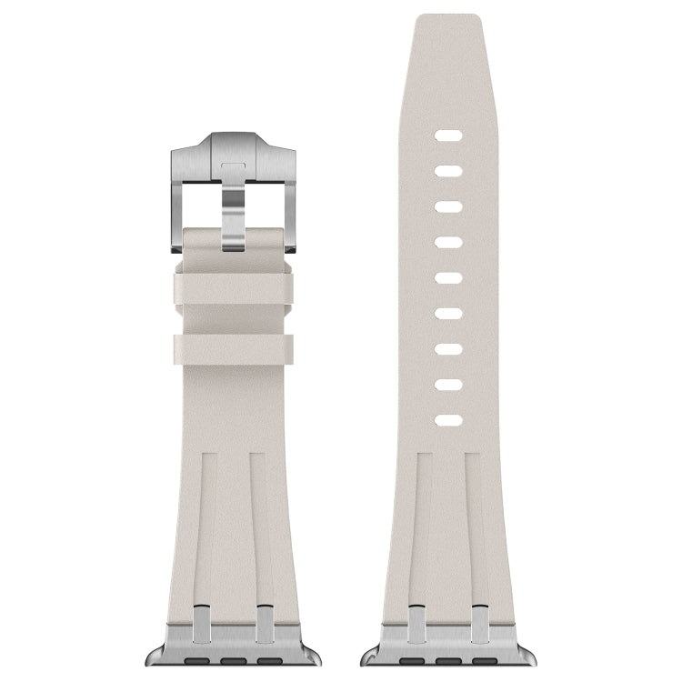 For Apple Watch SE 44mm Stone Grain Liquid Silicone Watch Band(Silver Starlight) - Watch Bands by PMC TechLife | Online Shopping South Africa | PMC TechLife