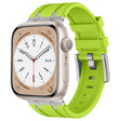 For Apple Watch Series 3 42mm Stone Grain Liquid Silicone Watch Band(Silver Green) - Watch Bands by PMC TechLife | Online Shopping South Africa | PMC TechLife