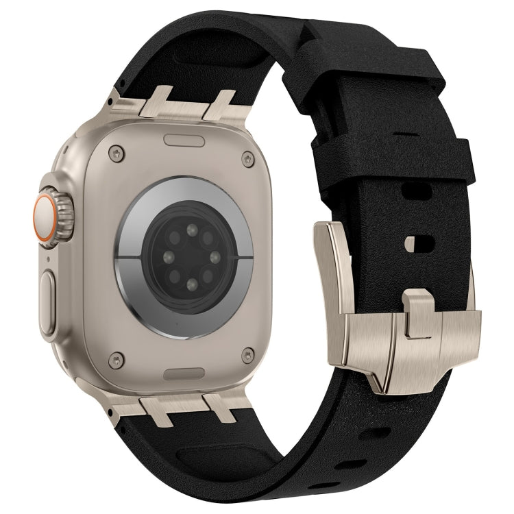 For Apple Watch 42mm Stone Grain Liquid Silicone Watch Band(Titanium Black) - free shipping - PMC TechLife - Order now!