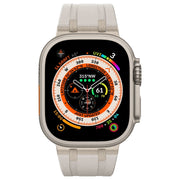 For Apple Watch 42mm Stone Grain Liquid Silicone Watch Band(Titanium Starlight)