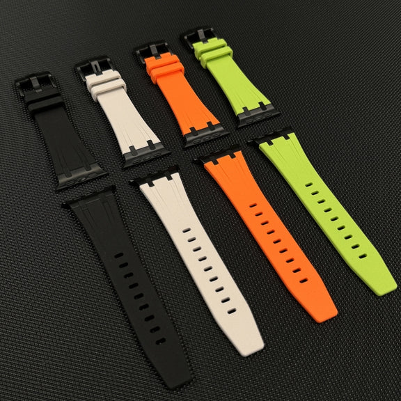 For Apple Watch Ultra 49mm Stone Grain Liquid Silicone Watch Band(Titanium Green)