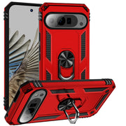 For Google Pixel 9 Pro Shockproof TPU + PC Phone Case with Holder(Red)