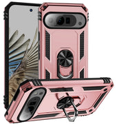 For Google Pixel 9 Pro Shockproof TPU + PC Phone Case with Holder(Rose Gold)
