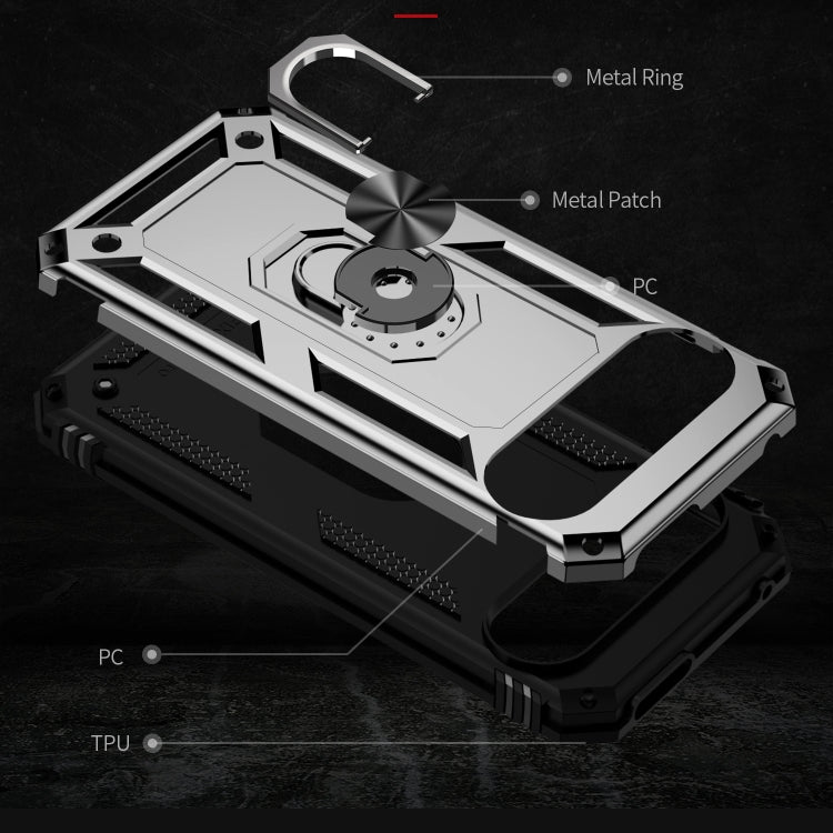 For Google Pixel 9 Pro Shockproof TPU + PC Phone Case with Holder(Silver) - Google Cases by PMC TechLife | Online Shopping South Africa | PMC TechLife | Buy Now Pay Later Mobicred