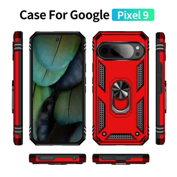 For Google Pixel 9 Shockproof TPU + PC Phone Case with Holder(Red) - Google Cases by PMC TechLife | Online Shopping South Africa | PMC TechLife | Buy Now Pay Later Mobicred