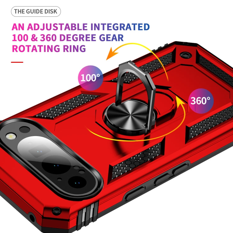 For Google Pixel 9 Shockproof TPU + PC Phone Case with Holder(Red) - Google Cases by PMC TechLife | Online Shopping South Africa | PMC TechLife | Buy Now Pay Later Mobicred