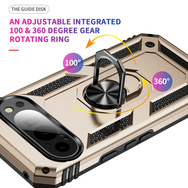 For Google Pixel 9 Shockproof TPU + PC Phone Case with Holder(Gold) - Google Cases by PMC TechLife | Online Shopping South Africa | PMC TechLife | Buy Now Pay Later Mobicred