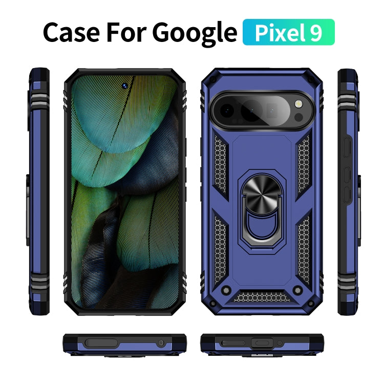 For Google Pixel 9 Shockproof TPU + PC Phone Case with Holder(Blue) - Google Cases by PMC TechLife | Online Shopping South Africa | PMC TechLife | Buy Now Pay Later Mobicred