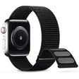 For Apple Watch SE 40mm Dual Hook and Loop Nylon Watch Band(Dark Black) - Watch Bands by PMC TechLife | Online Shopping South Africa | PMC TechLife