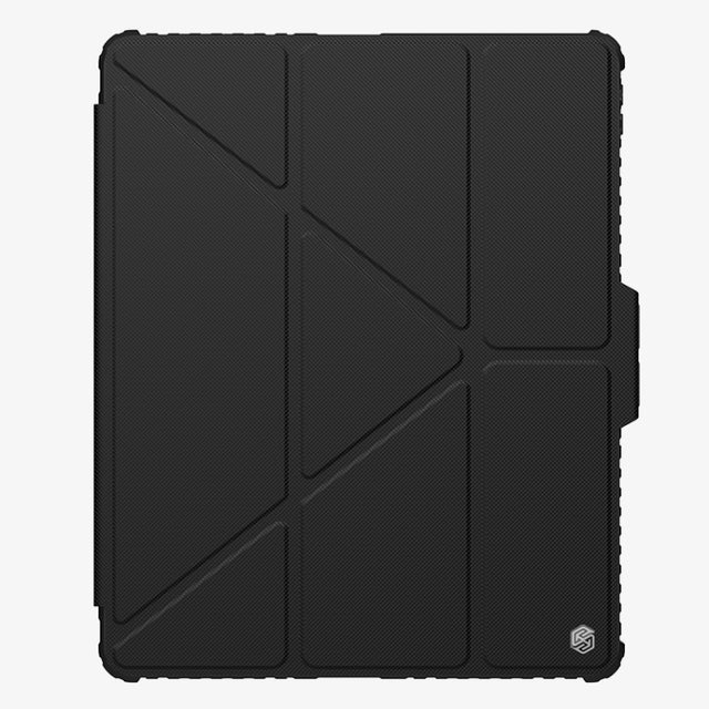 For iPad Pro 13 2024 NILLKIN Bumper Pro Multi-angle Folding Style Tablet Leather Case(Black)