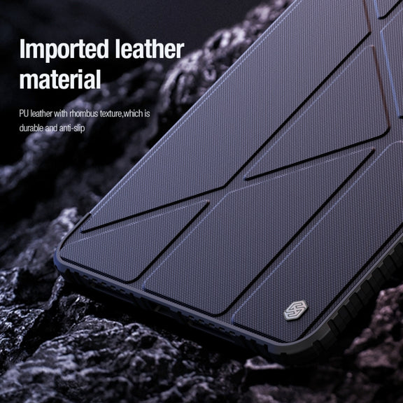 For iPad Air 13 2024 / 2025 NILLKIN Bumper Pro Multi-angle Folding Style Tablet Leather Case(Black)